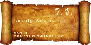 Tarsoly Valéria névjegykártya